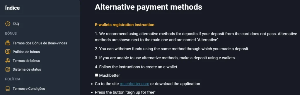 Métodos de retirada